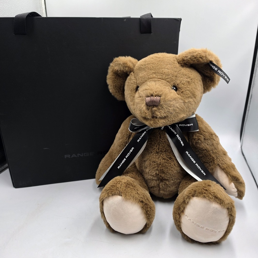 New Land Rover Range Rover Stuffy Plush Brown Bear 17" In Logo Black Box W Tags